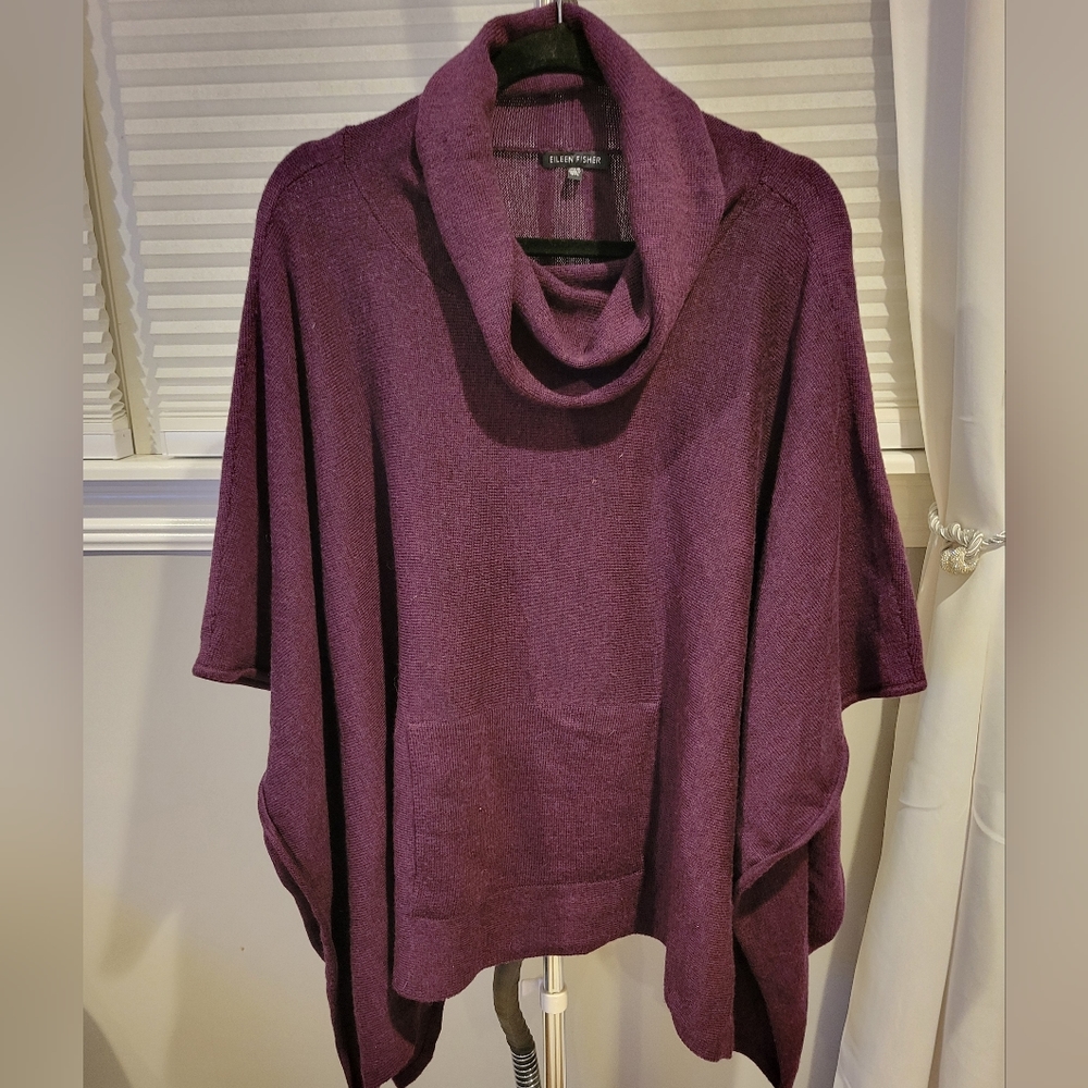 100% Merino wool sweater poncho